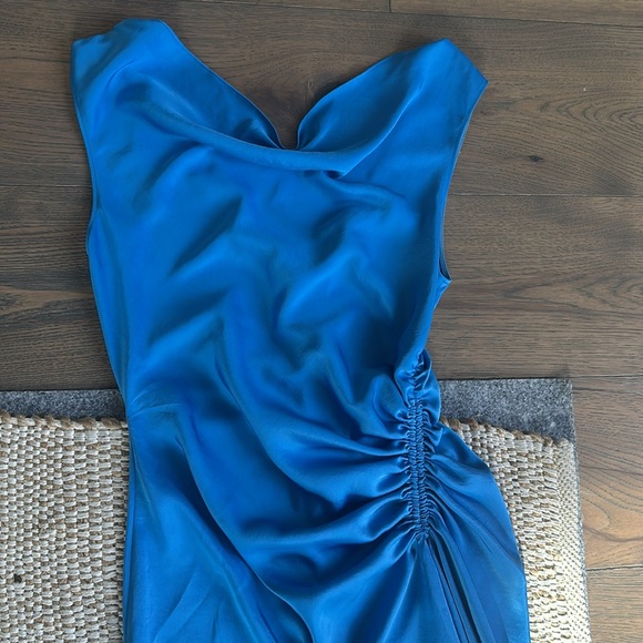 A.L.C. Satin Maxi Gown Blue NWT Sz 4 - Picture 6 of 10